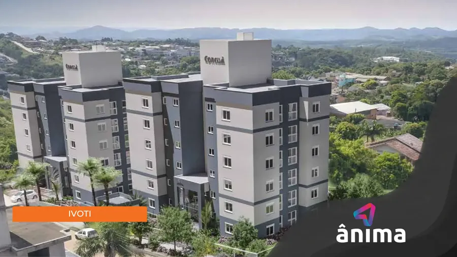 Fachada do Residencial Ânima, apartamento na planta de 2 dormitórios no bairro Bom Jardim em Ivoti, 100% vendido