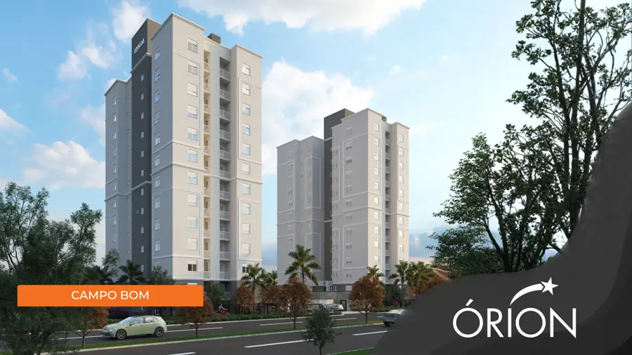 Fachada do Residencial Órion, apartamento na planta de 2 dormitórios em Campo Bom, 100% vendido
