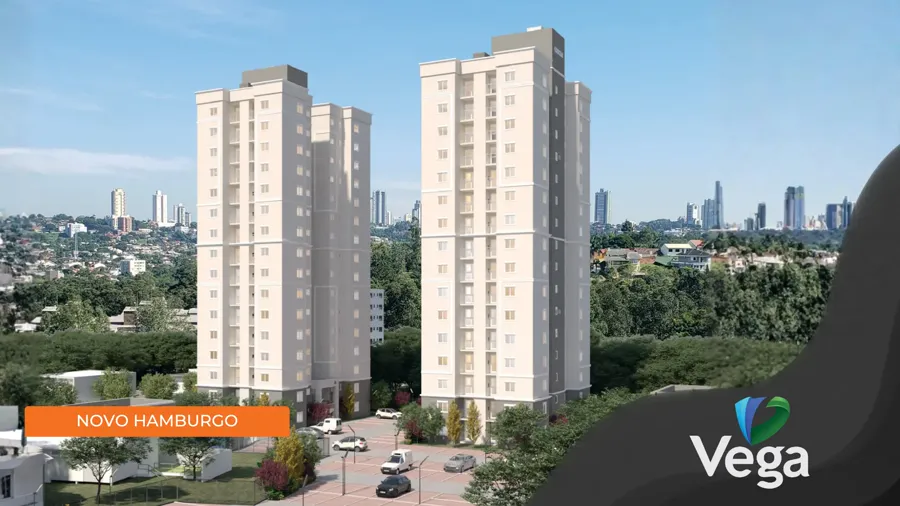 Fachada do Residencial Vega, apartamento na planta de 2 dormitórios no bairro Rio Branco em Novo Hamburgo