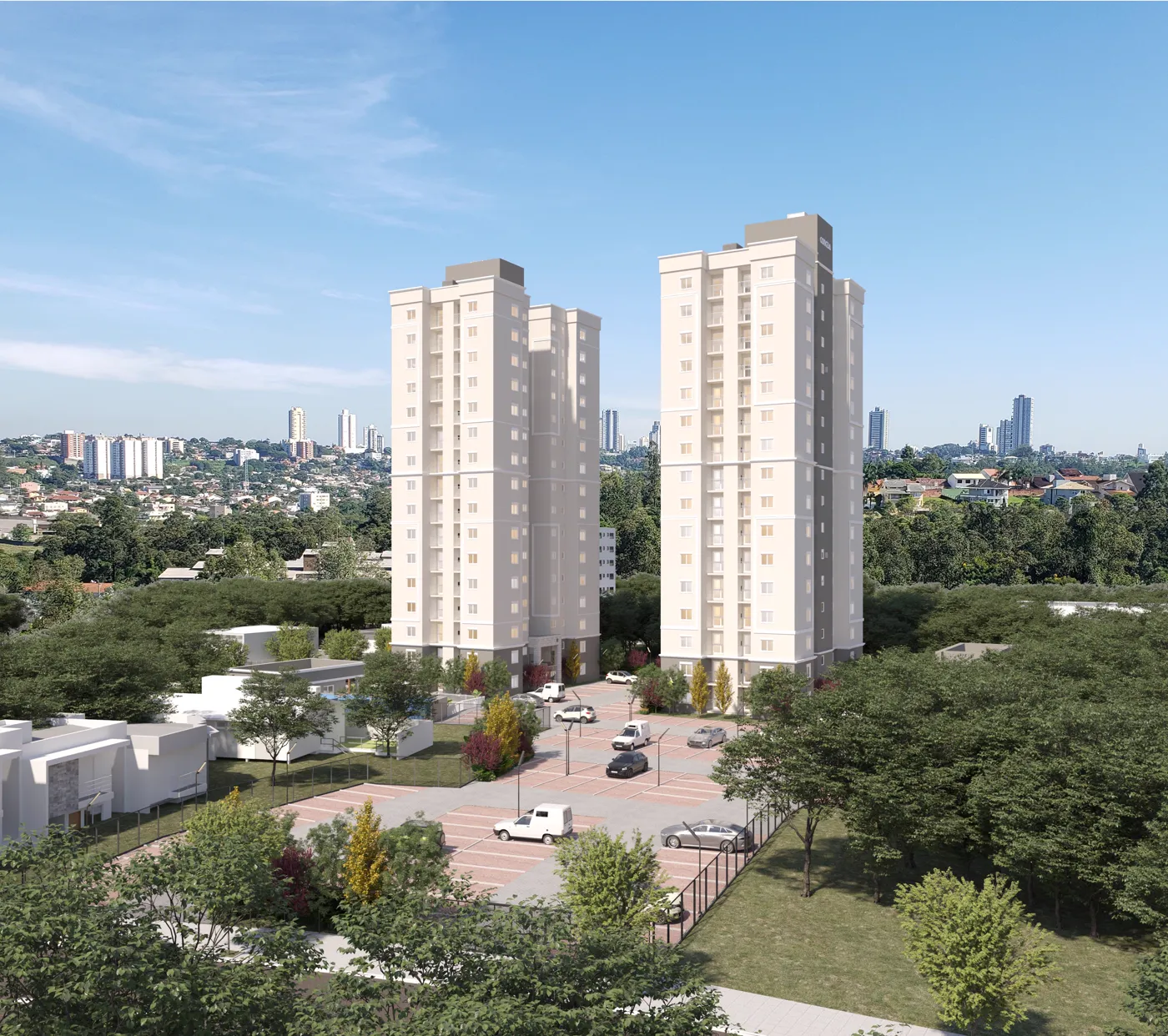 Estacionamento com vagas individuais do Residencial Vega Novo Hamburgo
